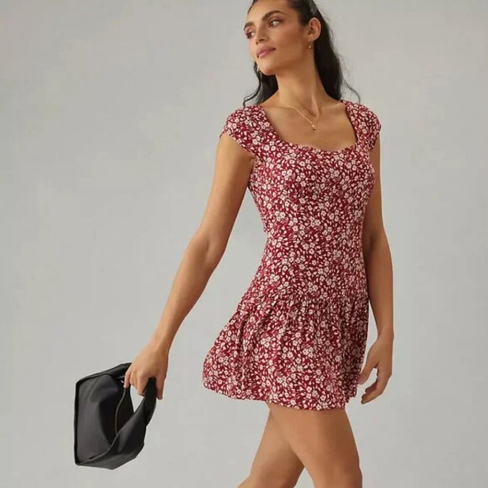 Reformation Olencia Dress Size Red Floral Size 2